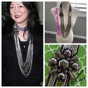 💜 Stella & Dot Ltd. Ed. Nolita Statement Necklace Hematite Multi-Strand